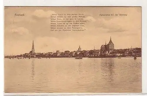 61184 Ak Rostock Panorama mit der Warnow 1910