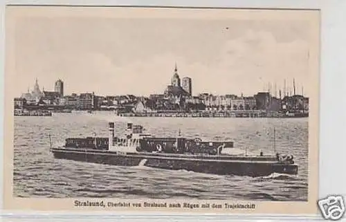 26494 Ak Stralsund Überfahrt mit dem Trajektschiff 1920