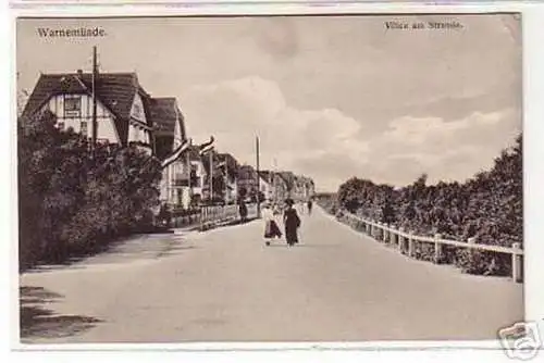 17509 Ak Warnemünde Villen am Strande 1916