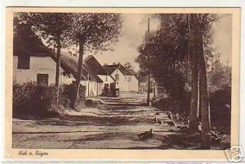 17508 Ak Wiek auf Rügen Dorfstraße 1935