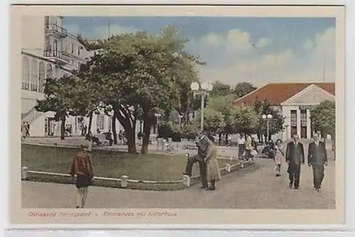 62273 Ak Ostseebad Heringsdorf Promenade mit Kulturhaus um 1950