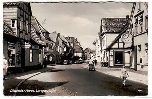 65239 Ak Diepholz / Hann. Langestraße mit Geschäften 1956