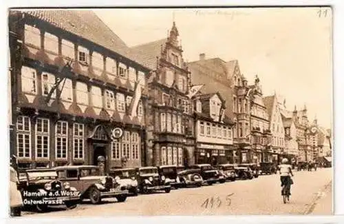 08583 Ak Hameln an der Weser Osterstraße mit Autos 1935