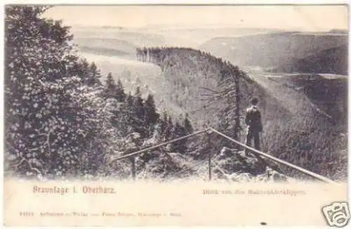 19117 Ak Braunlage Oberharz Hahnenkleeklippen um 1920