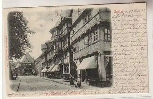 60791 Ak Goslar Marktstrasse und Gildehaus 1902