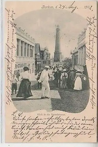 63037 Ak Borkum Blick in die Strandstrasse 1902