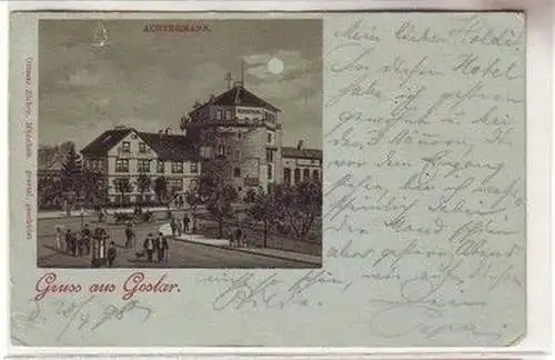 38917 Mondscheinkarte Gruß aus Goslar Achtermann 1898