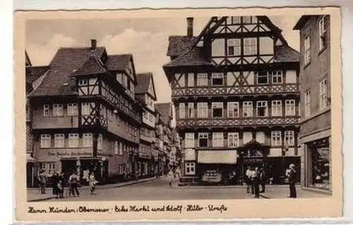 52403 Ak Hann. Münden Oberweser Ecke Markt um 1930