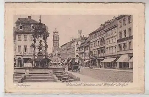 52519 Ak Göttingen Gänseliesel Brunnen und Weender Strasse 1925