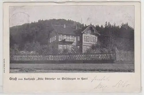 54575 Ak Gruß vom Kurhause "Villa Viktoria" bei Wolfshagen im Harz 1907