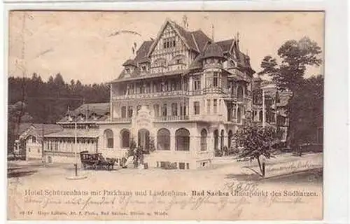 56191 Ak Bad Sachsa Hotel Schützenhaus mit Parkhaus 1905