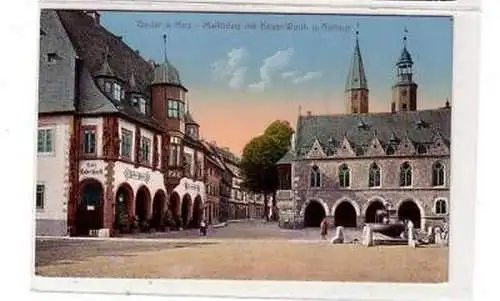 42996 Ak Goslar am Harz Marktplatz mit Rathaus um 1910