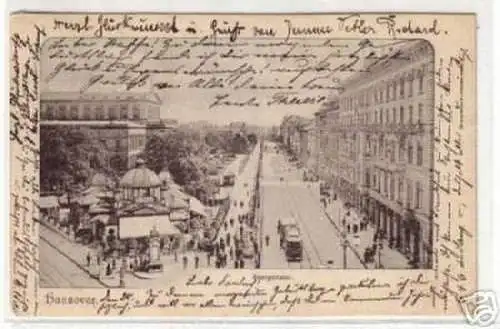 07612 Ak Hannover Georgstraße mit Straßenbahn 1902