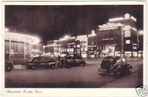 21157 Ak Hannover Europa Haus bei Nacht um 1940