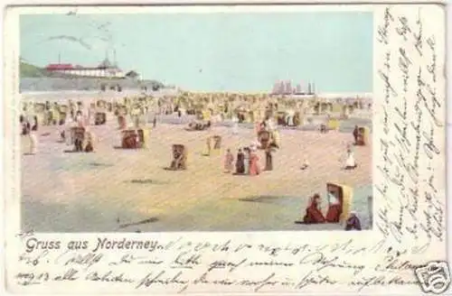 24565 Ak Gruß aus Norderney Strandleben 1906