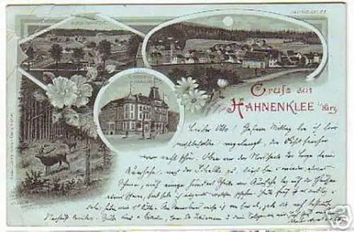 08800 Mondscheinkarte Gruß aus Hahnenklee 1899