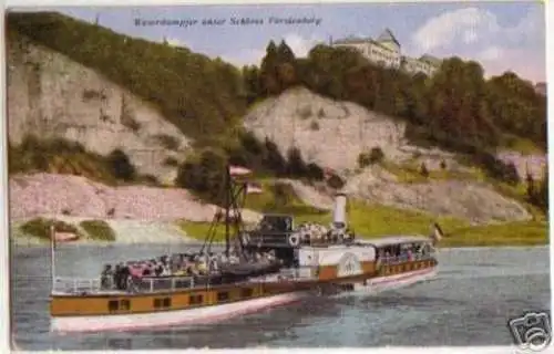 14189 Ak Weserdampfer unter Schloß Fürstenberg um 1930