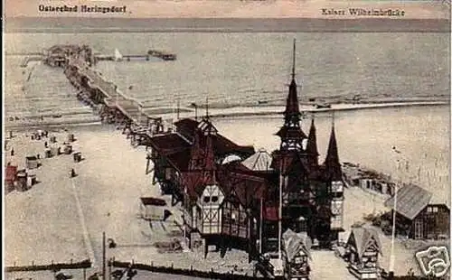 24698 Ak Ostseebad Heringsdorf Kaiser Wilhelmbrücke1908