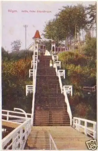 27228 Ak Sellin auf Rügen hohe Strandtreppe 1936