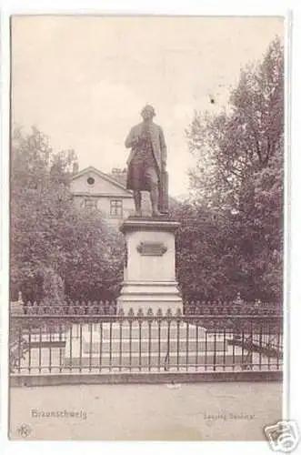 06204 Ak Braunschweig Lessing Denkmal 1907