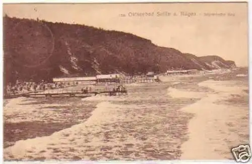 28172 Ak Ostseebad Sellin auf Rügen stürmische See 1913