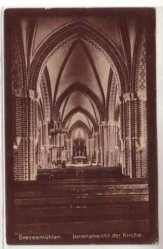 55891 Ak Grevesmühlen in Mecklenburg Innenansicht der Kirche 1934