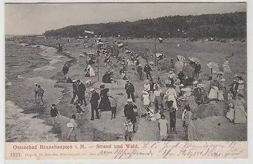 62242 Ak Ostseebad Brunshaupten in Mecklenburg Strand und Wald 1904