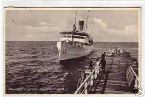 09477 Ak Ostseebad Zinnowitz Dampfer Rugard 1931