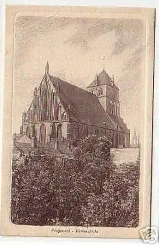 09614 Ak Greifswald Marienkirche 1915