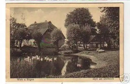 17408 Ak Wiek auf Rügen Idyll am Dorfteich 1930