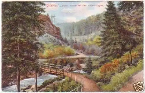 28152 Ak Okertal im Harz bei den Adlerklippen um 1920