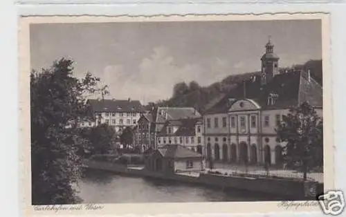 33679 Ak Carlshafen an der Weser Hafenplatz um 1930