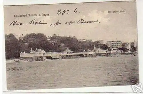 13033 Ak Ostseebad Saßnitz auf Rügen 1913