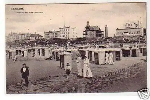 34180 Ak Borkum Partie am Weststrand um 1910