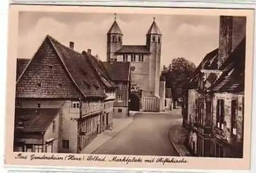 39509 Feldpost Ak Bad Gandersheim Harz Marktplatz 1942