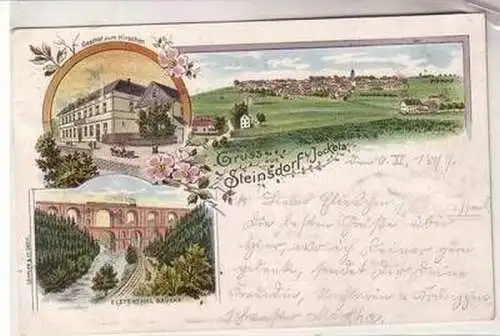 20745 Ak Lithographie Gruß aus Steinsdorf bei Jocketa 1903