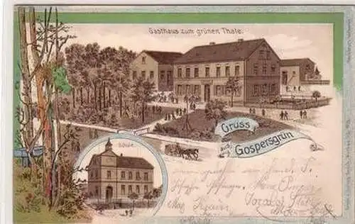 56802 Ak Lithographie Gruß aus Gospersgrün Gasthaus usw. 1905