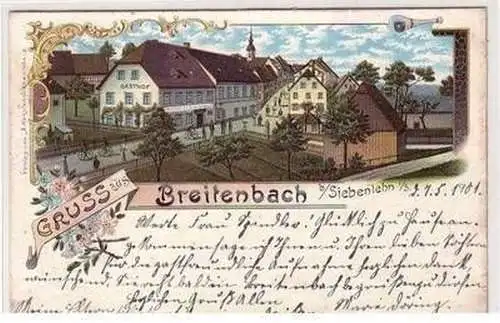 55811 Ak Lithographie Gruß aus Breitenbach bei Siebenlehn 1901