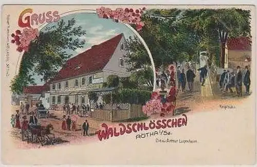 44424 Ak Lithographie Gruß aus Rötha in Sachsen 1910