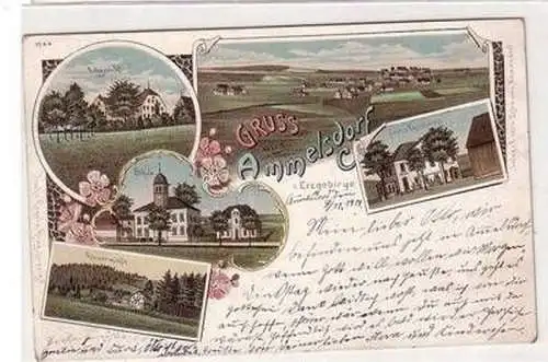 47497 Ak Lithographie Gruß aus Ammelsdorf im Erzgebirge 1915