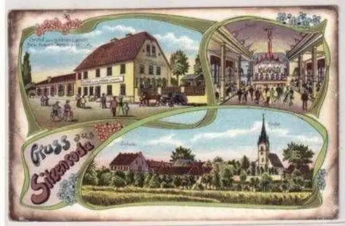 46075 Ak Lithographie Gruß aus Sitzenroda Gasthof 1913