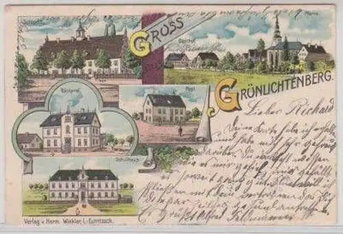 46262 Ak Lithographie Gruß aus Grünlichtenberg 1902