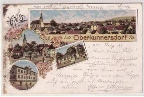 46291 Ak Lithographie Gruß aus Oberkunnersdorf 1899