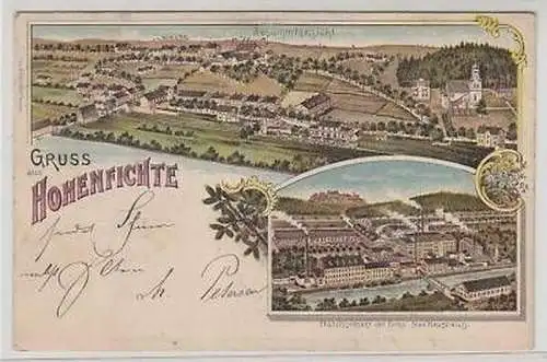 43297 Ak Lithographie Gruß aus Hohenfichte 1907