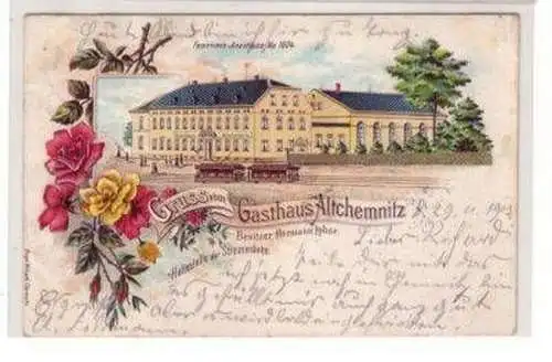 46301 Ak Lithographie Gruß vom Gasthaus Altchemnitz 1903