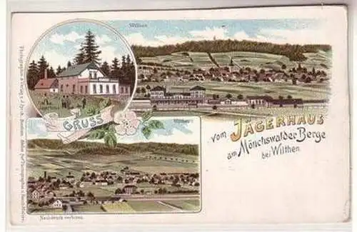 56687 Ak Lithographie Gruß vom Jägerhaus am Mönchswalder Berge bei Wilthen 1900