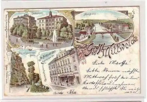 49193 Ak Lithografie Gruss aus Mittweida 1900