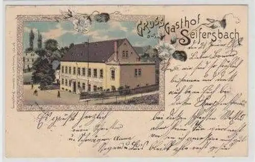 49390 Ak Lithografie Gruss aus Seifersbach Gasthof 1902