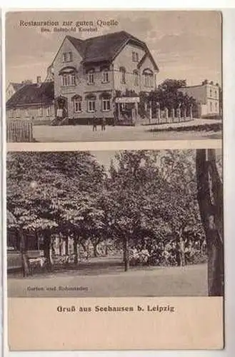 55846 Ak Gruß aus Seehausen bei Leipzig Restauration um 1920