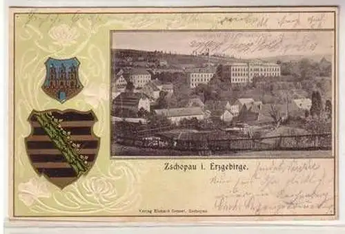 55480 Präge Passe Partout Ak Zschopau im Erzgebirge 1902